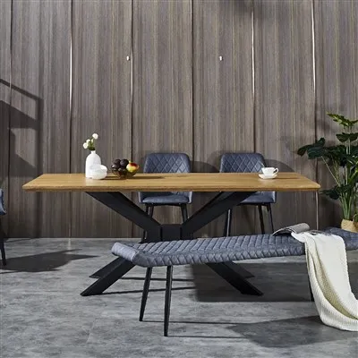 Wood Grain Tabletop Metal Saqajn Tabella
